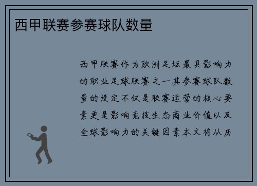 西甲联赛参赛球队数量